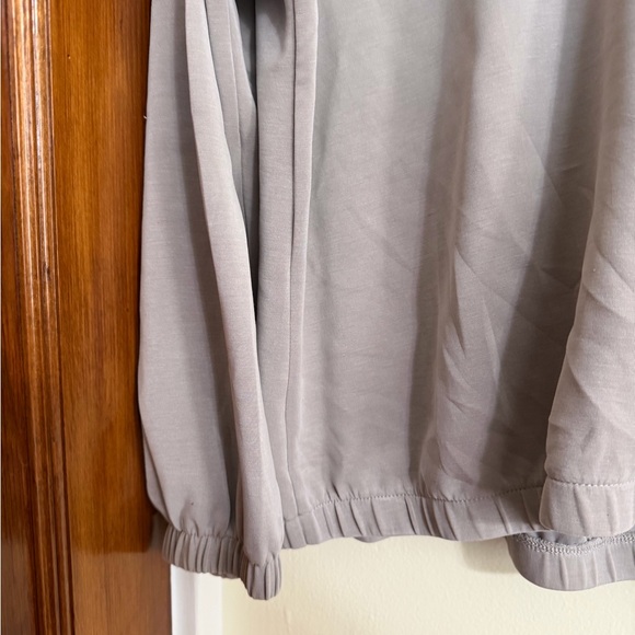 Women’s Hooded Quarter-Zip Sweater - Gray - Picture 4 of 10